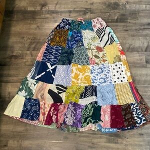 100% cotton Imported India Boho Handmade Patchwork Maxi Skirt NEW